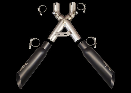 SHORTY DUAL X-PIPE HAYABUSA 22-25 BLACK VEBUSAM2CDB*