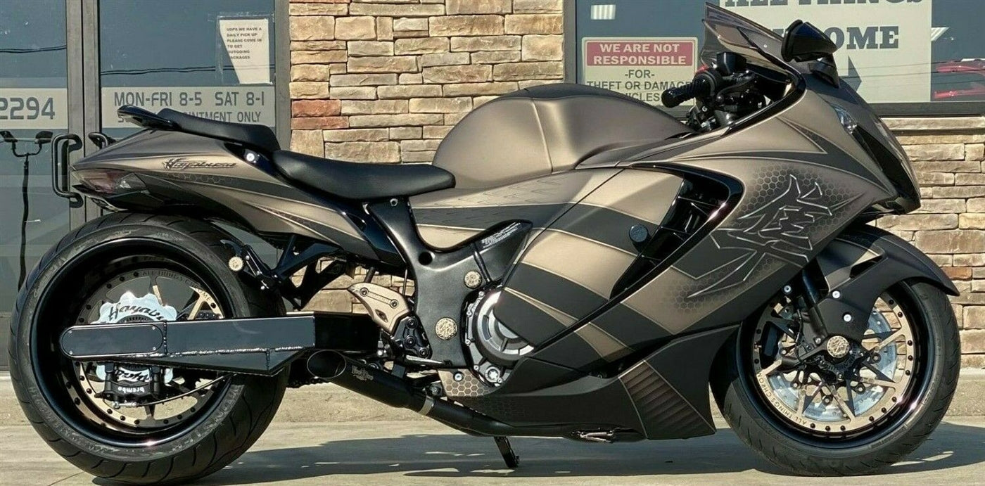 SHORTY 4 INTO 1 GSX1300R HAYABUSA 22-25 WIDE TIRE SWINGARM BLACK VEFSWTBUSAM2B*