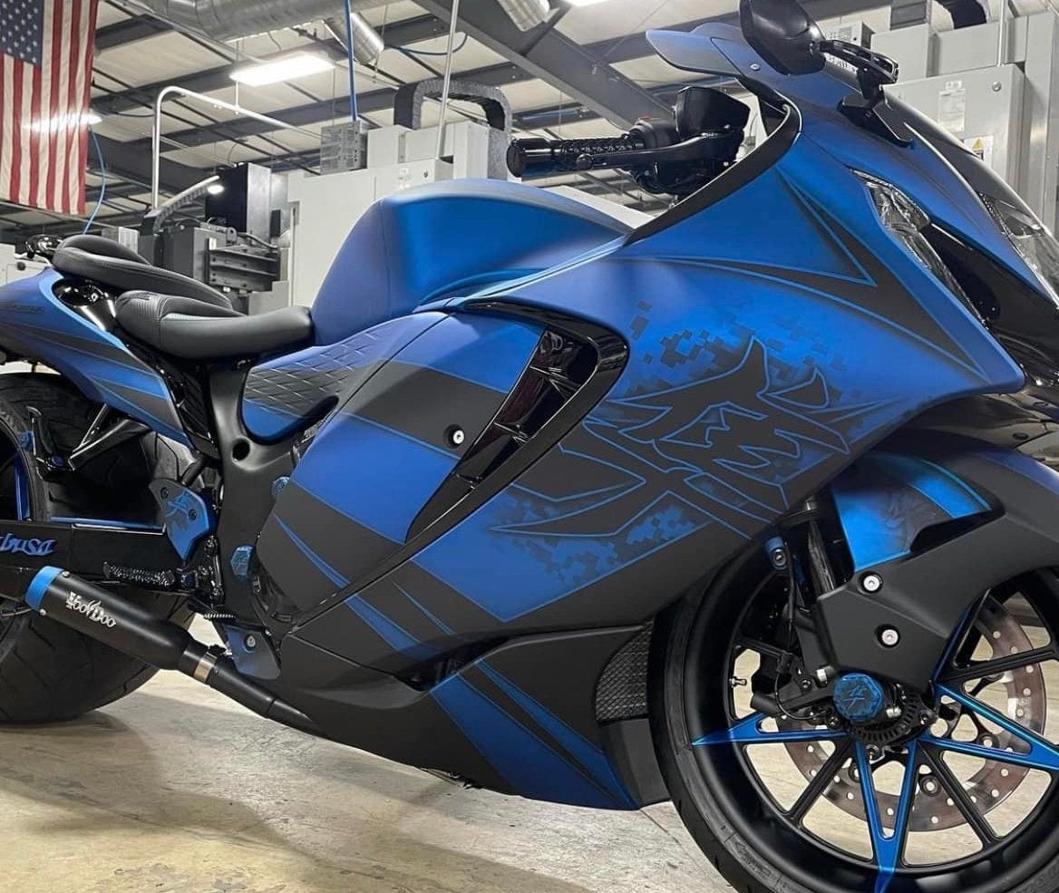 MINI MEG 4 INTO 1 RACE EXHAUST SUZUKI HAYABUSA 22-25 BLACK WIDE TIRE SWINGARM VMMEFSWTBUSAM2B*