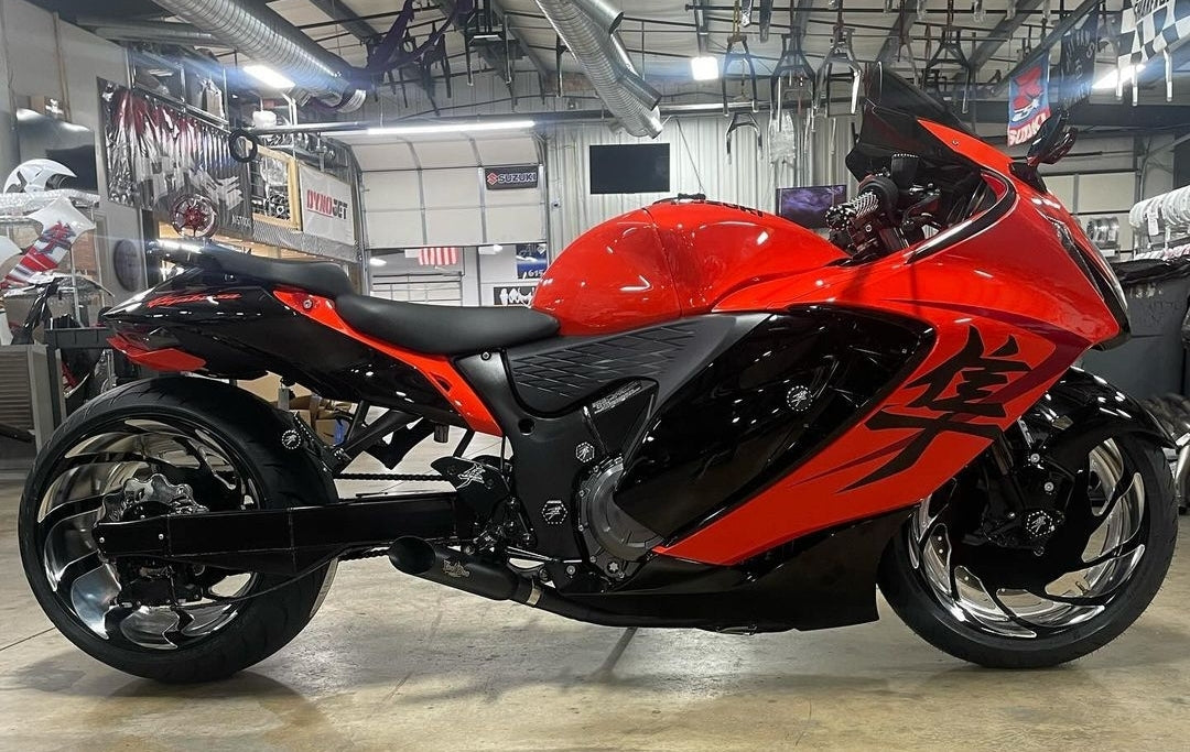 SHORTY 4 INTO 1 GSX1300R HAYABUSA 22-25 WIDE TIRE SWINGARM BLACK VEFSWTBUSAM2B*