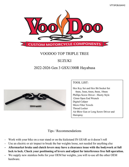 TOP TRIPLE TREE HAYABUSA 22-26 BLACK VTT1PCBUSAM2